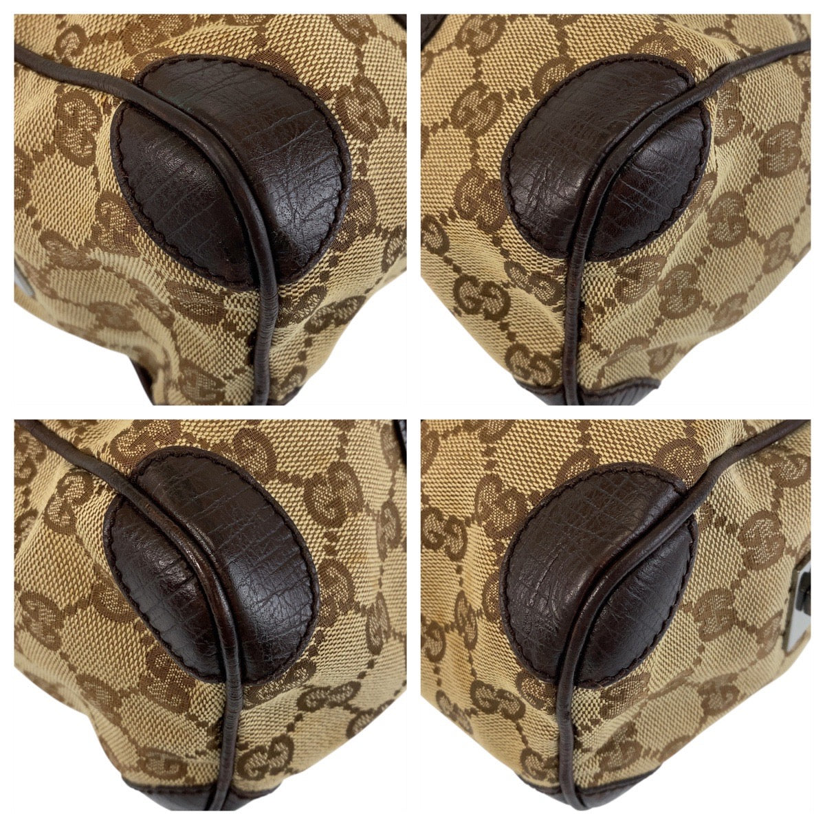 14230
GUCCI グッチ ベージュ ブラウン GGキャンバス / レザー 30458 ハンドバッグ ボストンバッグ  レディース