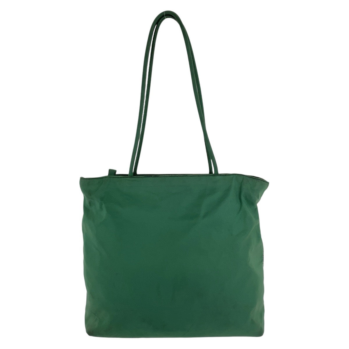 13814
PRADA プラダ テスート 三角ロゴプレート グリーン シルバー金具 ナイロン トートバッグ ショルダーバッグ  レディース