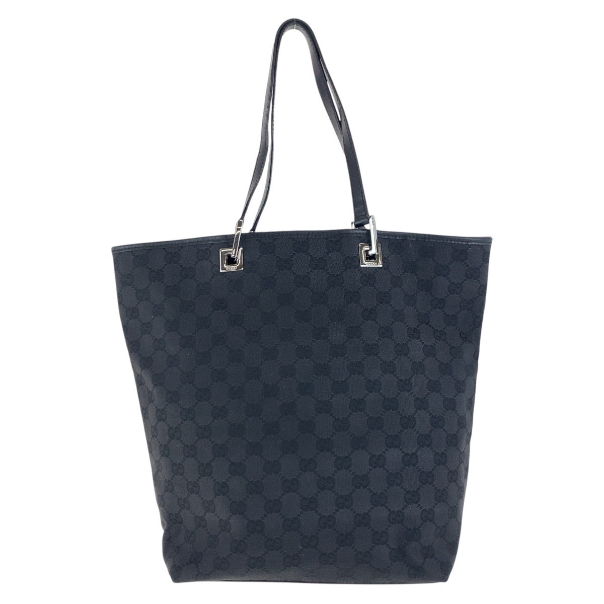 14231
GUCCI グッチ ブラック 黒 シルバー金具 GGキャンバス / レザー 31243 トートバッグ ショルダーバッグ  レディース