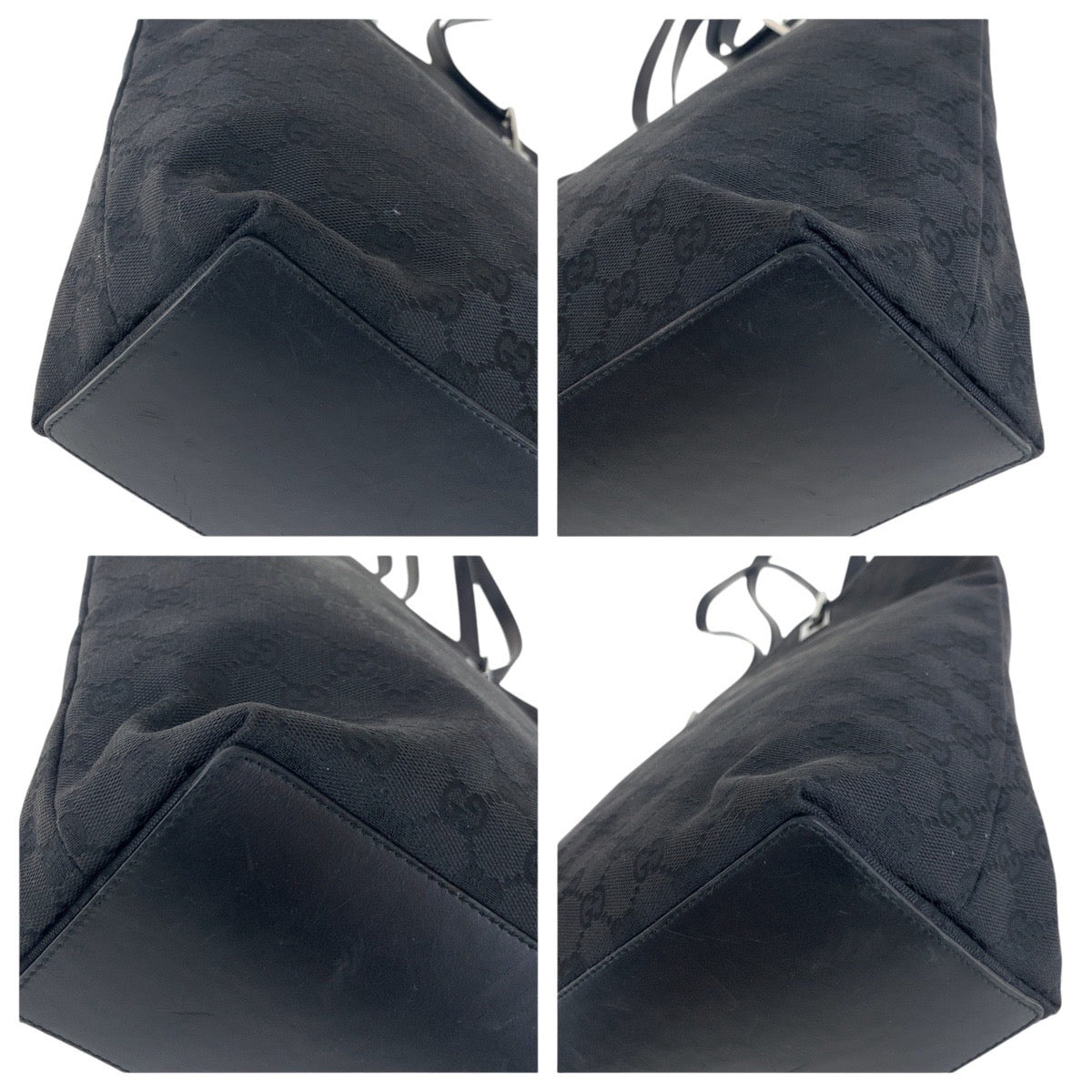 14231
GUCCI グッチ ブラック 黒 シルバー金具 GGキャンバス / レザー 31243 トートバッグ ショルダーバッグ  レディース