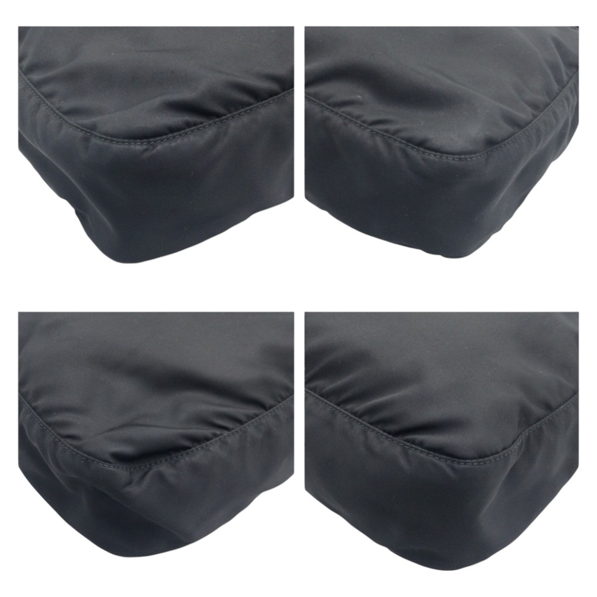 PRADA Tessuto Triangle Logo Plate Black Silver Hardware Nylon Shoulder Bag Men's