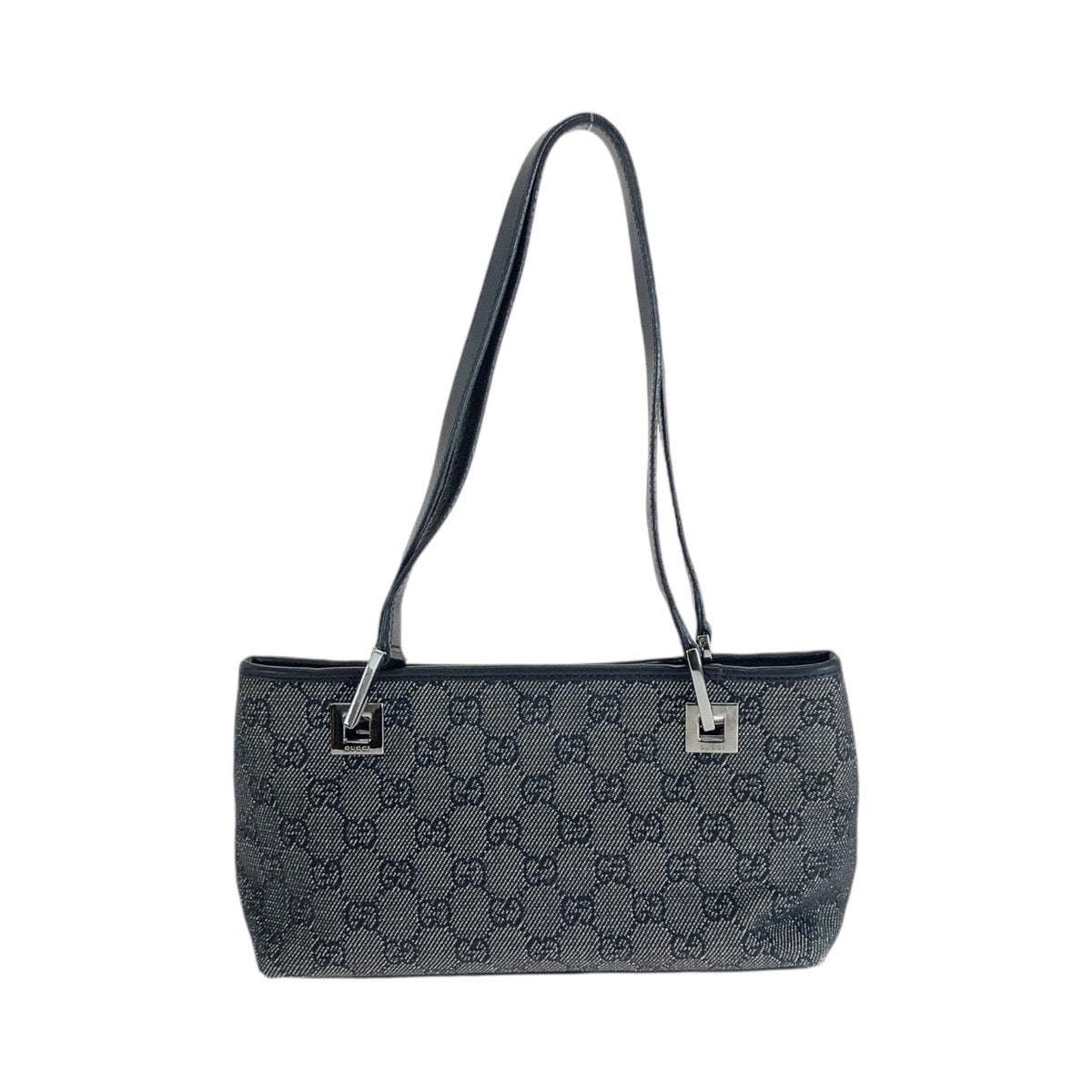 14234
GUCCI グッチ ブラック 黒 シルバー金具 GGキャンバス / レザー 36172 トートバッグ ハンドバッグ  レディース