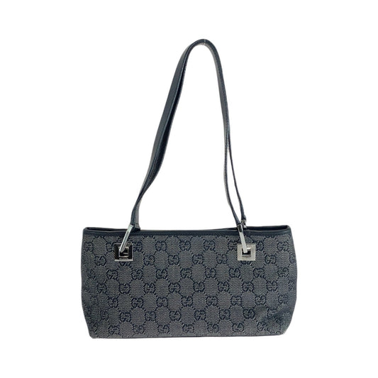 14234
GUCCI グッチ ブラック 黒 シルバー金具 GGキャンバス / レザー 36172 トートバッグ ハンドバッグ  レディース