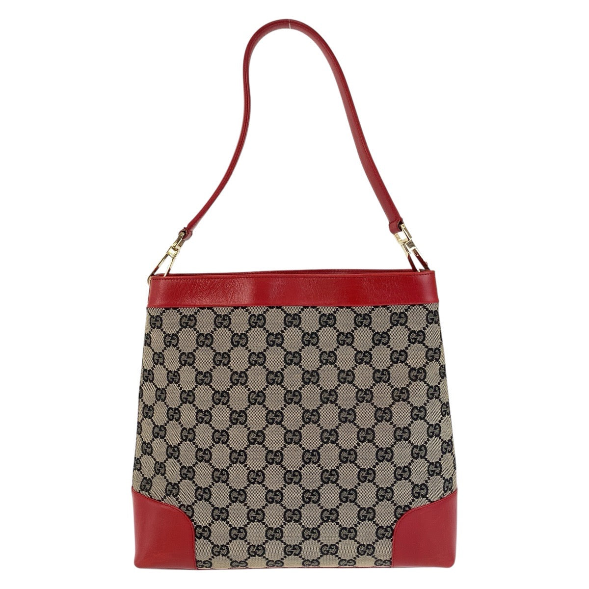 14235
GUCCI グッチ レッド ベージュ ゴールド金具 GGキャンバス / レザー 001 4231 ショルダーバッグ  レディース
