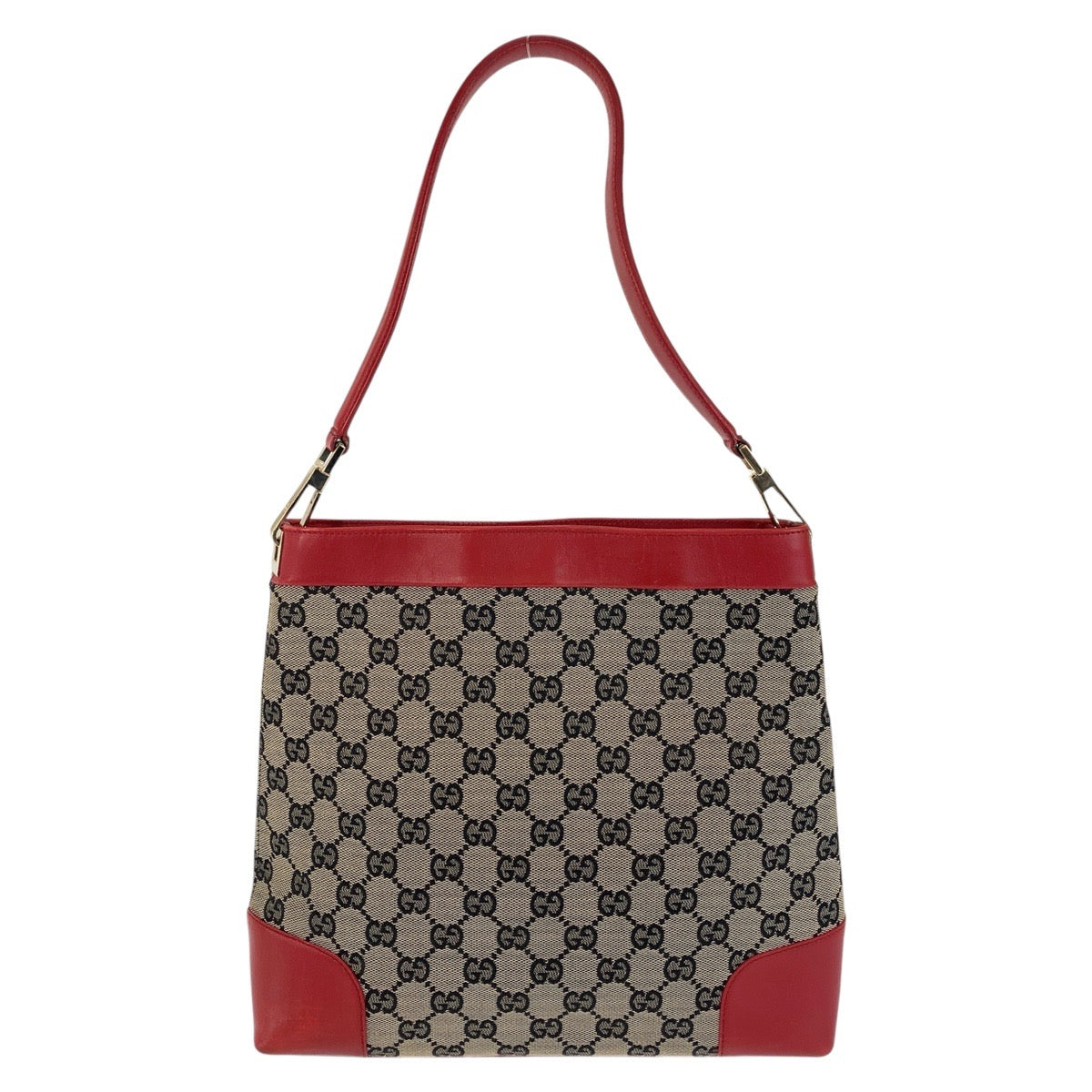 14235
GUCCI グッチ レッド ベージュ ゴールド金具 GGキャンバス / レザー 001 4231 ショルダーバッグ  レディース
