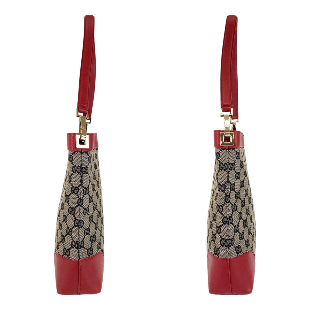 14235
GUCCI グッチ レッド ベージュ ゴールド金具 GGキャンバス / レザー 001 4231 ショルダーバッグ  レディース
