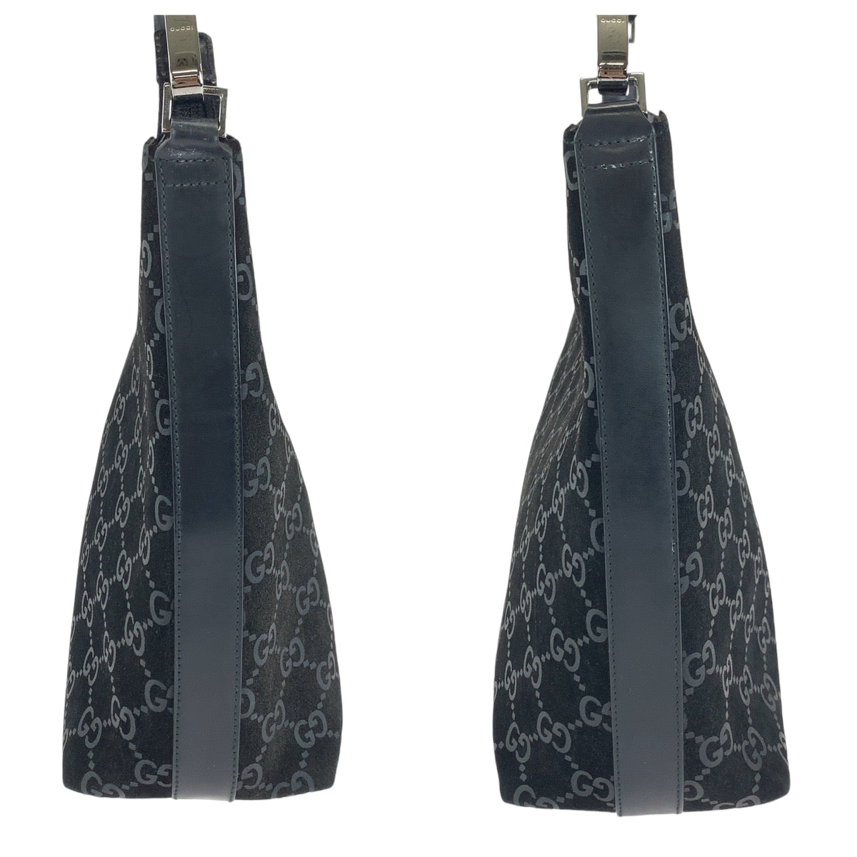 13816
GUCCI グッチ ブラック 黒 シルバー金具 スウェード 000 0602 ホーボー ショルダーバッグ 肩掛け  レディース