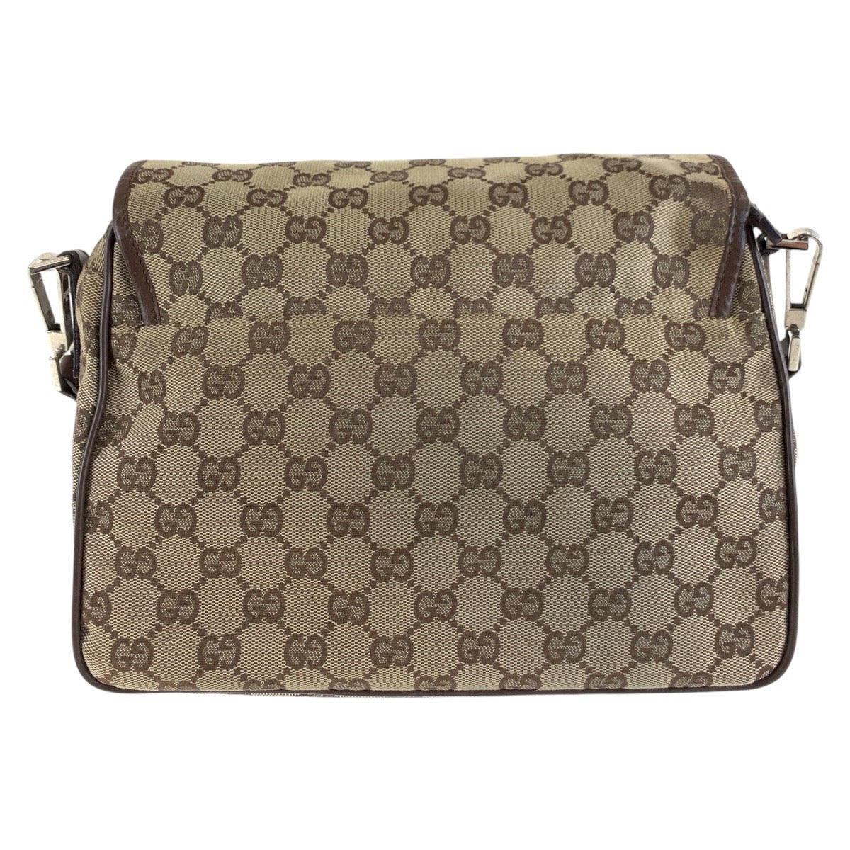 14236
GUCCI グッチ ブラウン シルバー金具 GGキャンバス / レザー 28562 ショルダーバッグ メッセンジャーバッグ 男女兼用  レディース