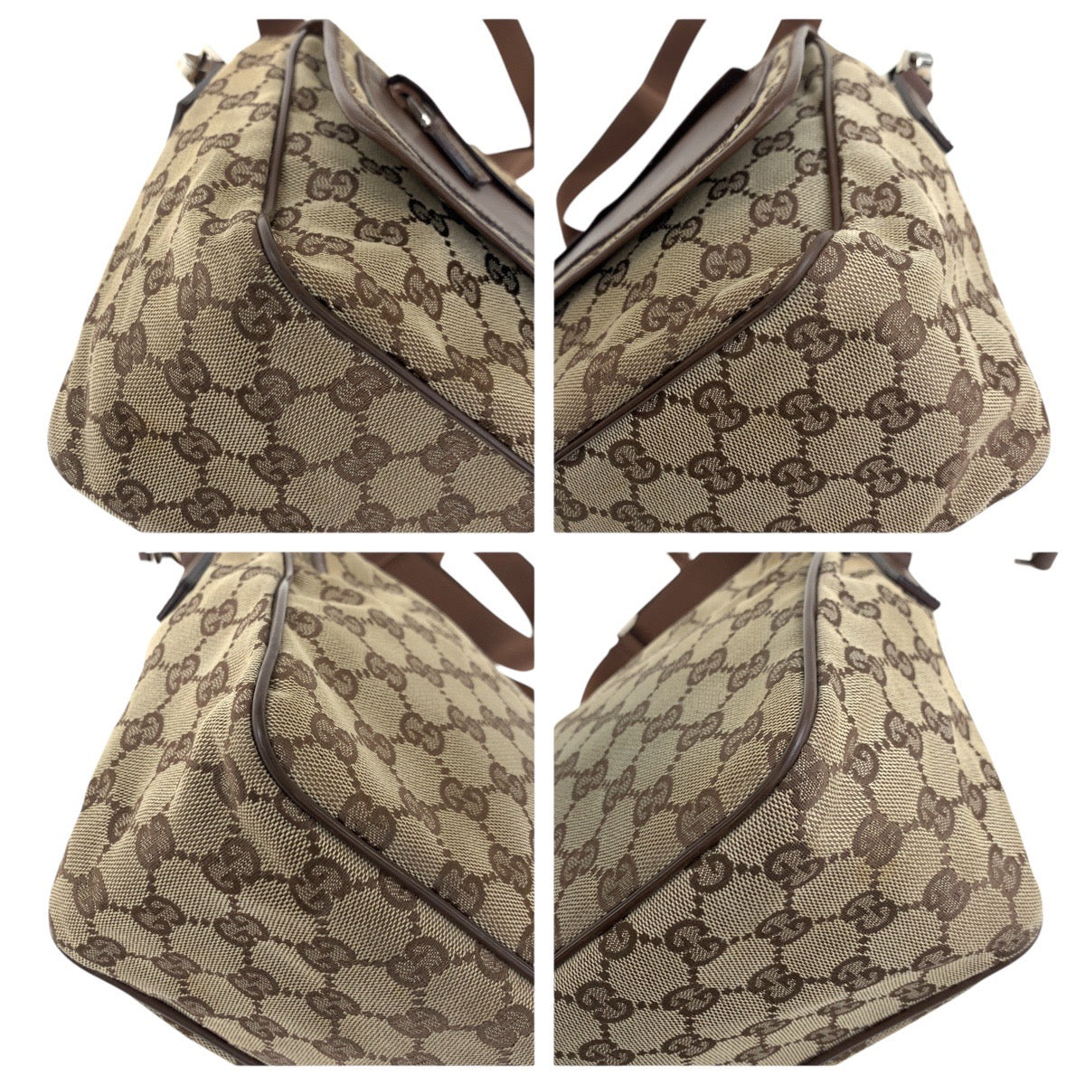 14236
GUCCI グッチ ブラウン シルバー金具 GGキャンバス / レザー 28562 ショルダーバッグ メッセンジャーバッグ 男女兼用  レディース
