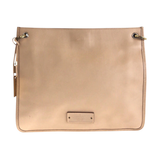 14237
GUCCI グッチ ベージュ ゴールド金具 レザー 91762 ショルダーバッグ ポシェット  レディース ABP16