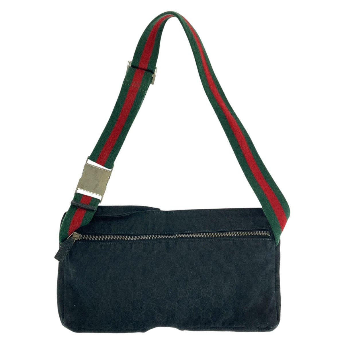 14238
GUCCI グッチ シェリーライン ブラック 黒 シルバー金具 GGキャンバス / レザー 28566 ボディバッグ ウエストバッグ 男女兼用  レディース