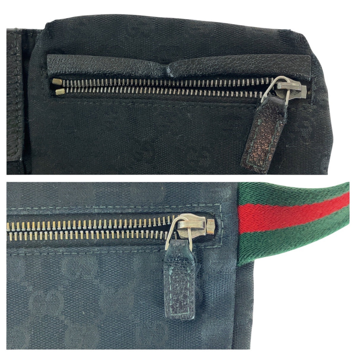 14238
GUCCI グッチ シェリーライン ブラック 黒 シルバー金具 GGキャンバス / レザー 28566 ボディバッグ ウエストバッグ 男女兼用  レディース