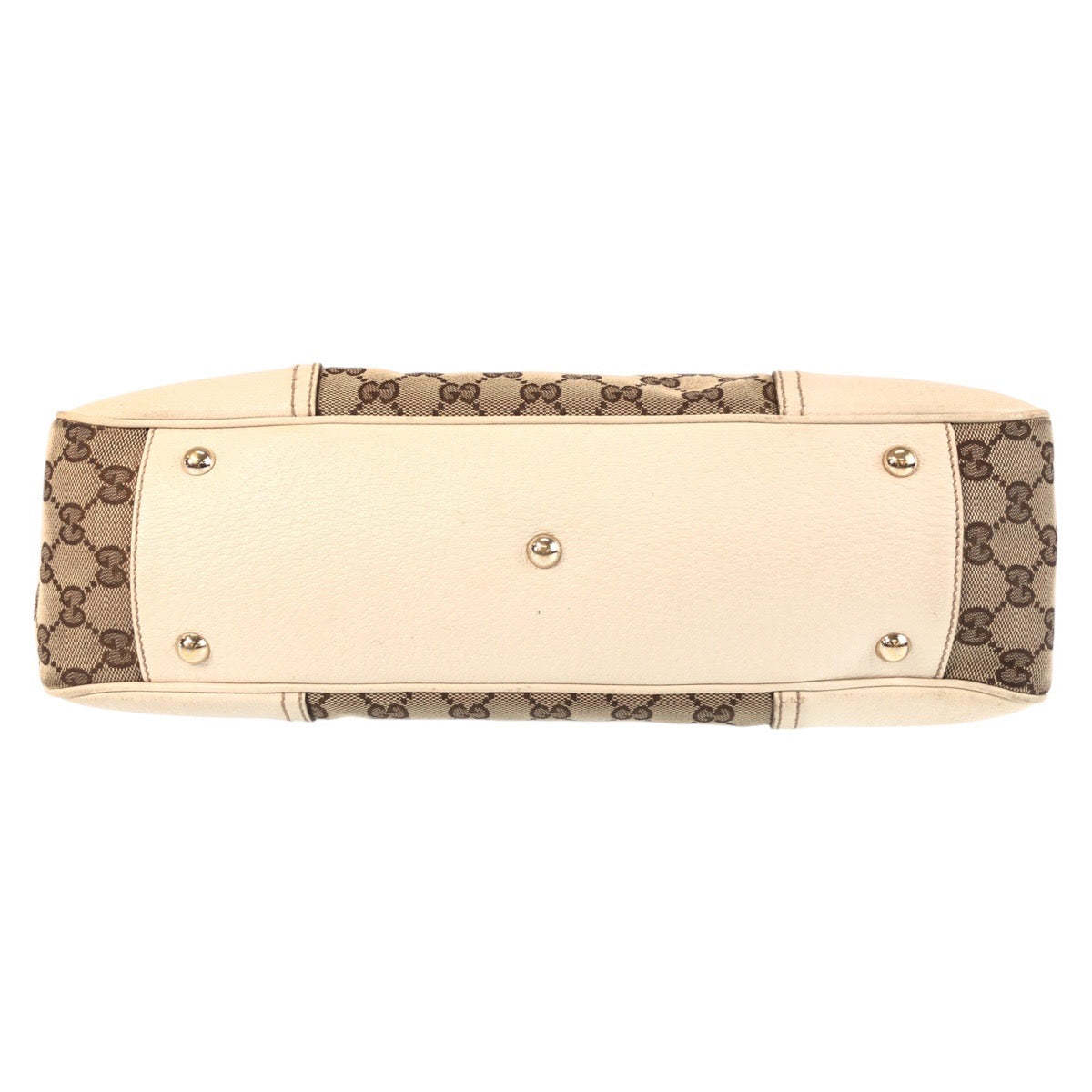 14239
GUCCI グッチ プリンシー ベージュ ホワイト ゴールド金具 GGキャンバス / レザー 163805 トートバッグ ショルダーバッグ  レディース