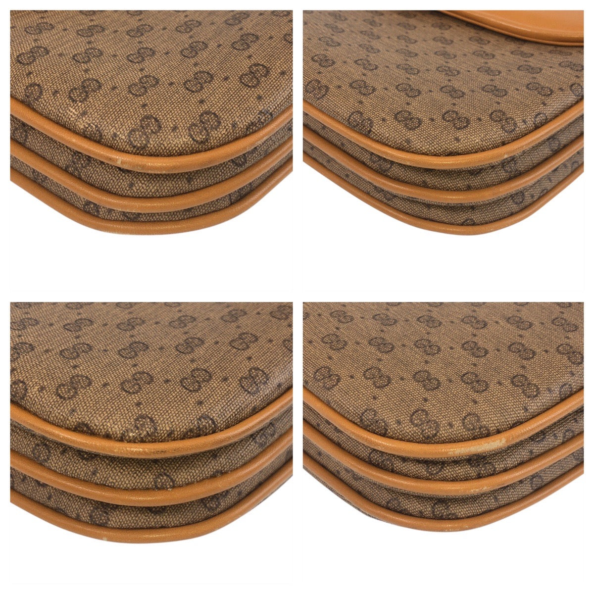 13819
GUCCI グッチ オールドグッチ マイクロGG ブラウン キャメル PVC / レザー 004 256 斜め掛け ショルダーバッグ メッセンジャーバッグ  レディース