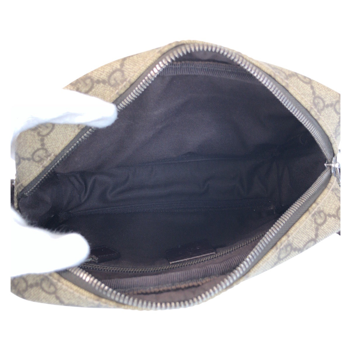 13820
GUCCI グッチ ブラウン シルバー金具 GGスプリームキャンバス / レザー 114291 斜め掛け ショルダーバッグ  レディース