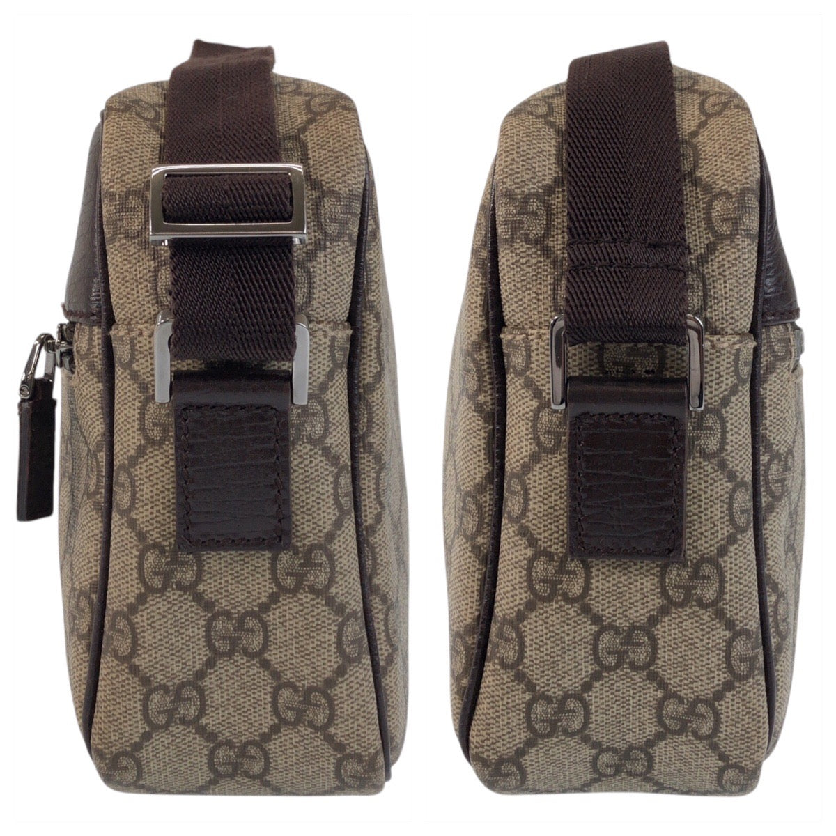 13820
GUCCI グッチ ブラウン シルバー金具 GGスプリームキャンバス / レザー 114291 斜め掛け ショルダーバッグ  レディース