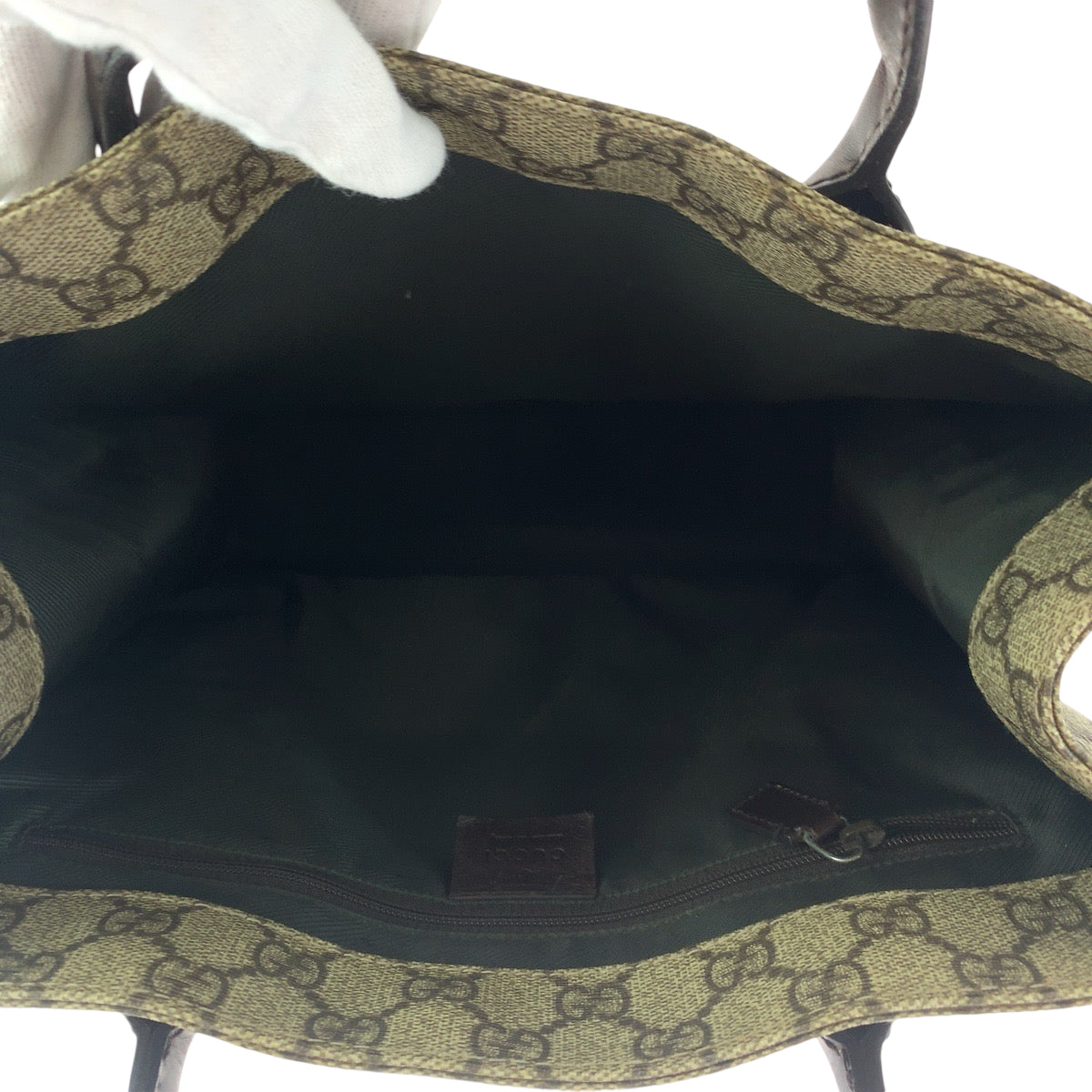 14246
GUCCI グッチ ベージュ ブラウン GGスプリームキャンバス 91249 トートバッグ ハンドバッグ  レディース