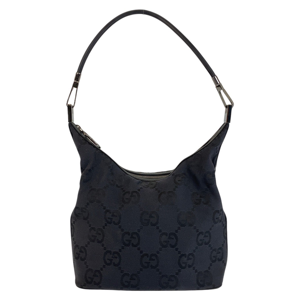14247
GUCCI グッチ ブラック 黒 シルバー金具 GGキャンバス / レザー 001 3814 ショルダーバッグ  レディース