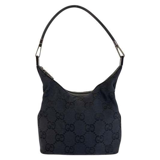 14247
GUCCI グッチ ブラック 黒 シルバー金具 GGキャンバス / レザー 001 3814 ショルダーバッグ  レディース