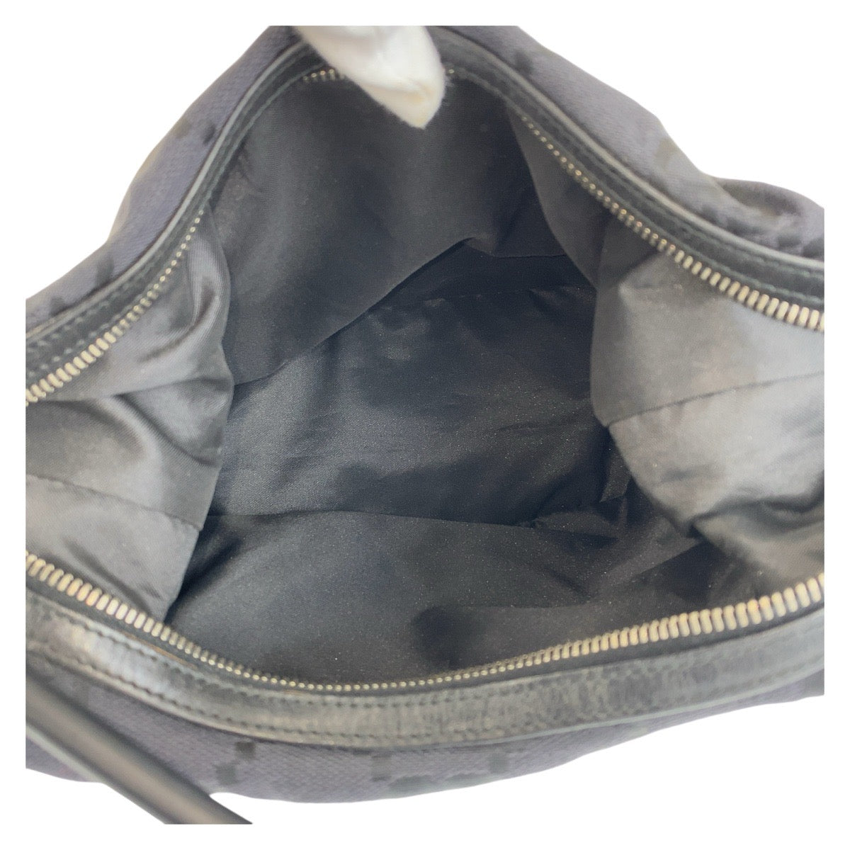 14247
GUCCI グッチ ブラック 黒 シルバー金具 GGキャンバス / レザー 001 3814 ショルダーバッグ  レディース