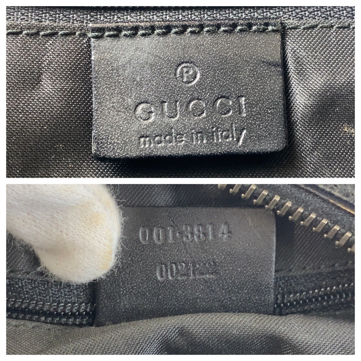 14247
GUCCI グッチ ブラック 黒 シルバー金具 GGキャンバス / レザー 001 3814 ショルダーバッグ  レディース