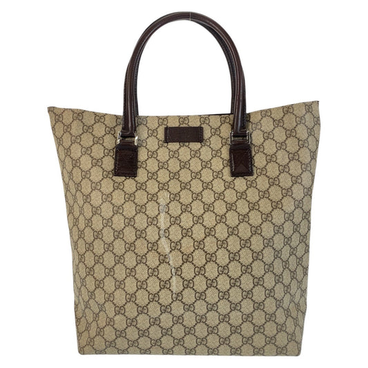 14248
GUCCI グッチ ブラウン GGスプリームキャンバス / レザー 131220 トートバッグ  レディース