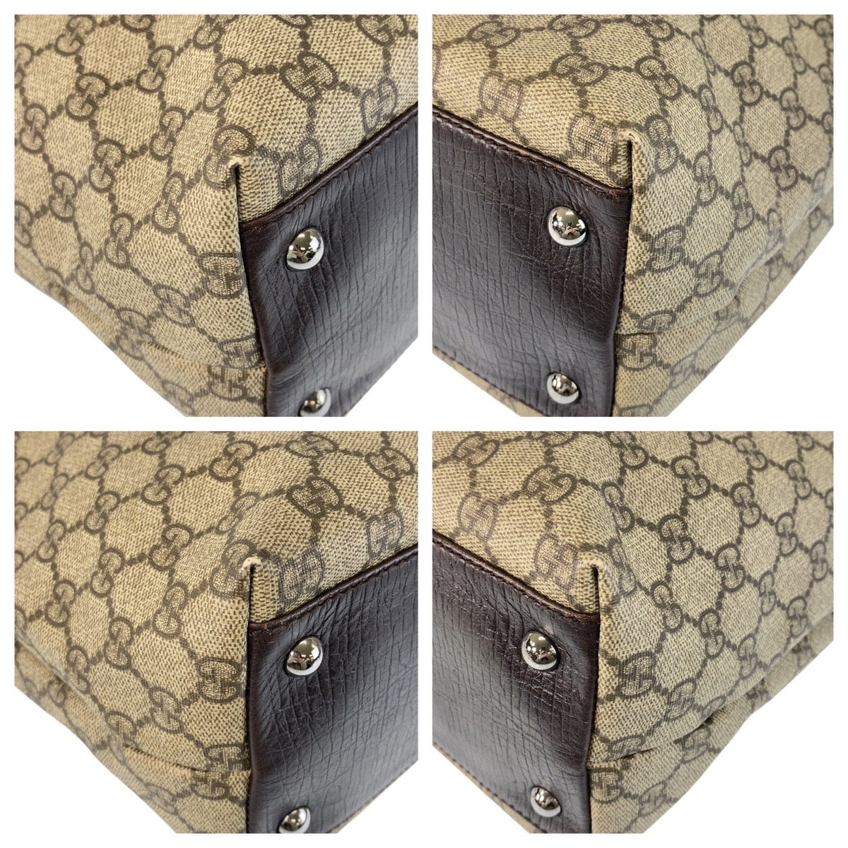 14248
GUCCI グッチ ブラウン GGスプリームキャンバス / レザー 131220 トートバッグ  レディース