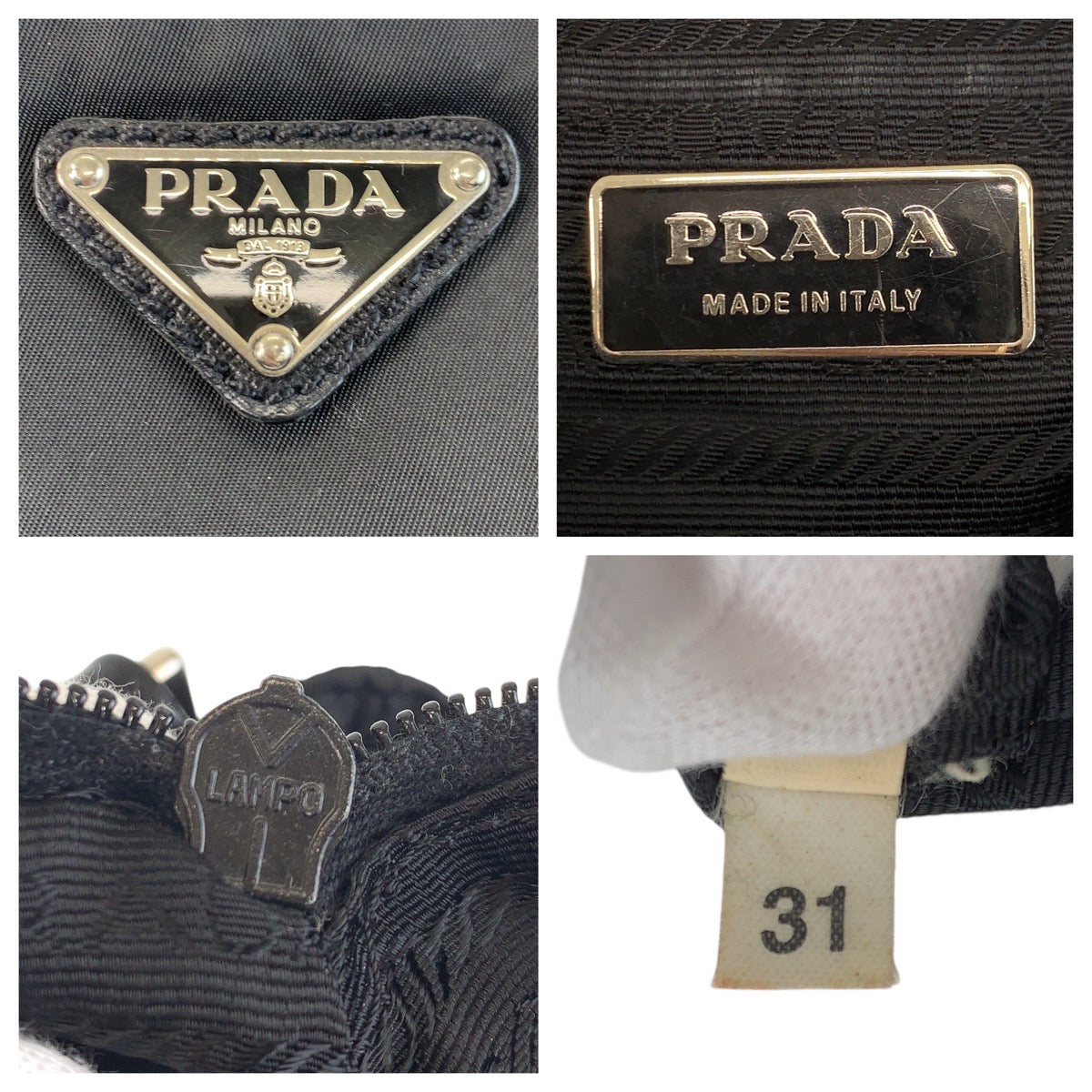 14250
PRADA プラダ テスート 三角ロゴプレート ブラック 黒 シルバー金具 ナイロン 斜め掛け ショルダーバッグ メッセンジャーバッグ  レディース AB22