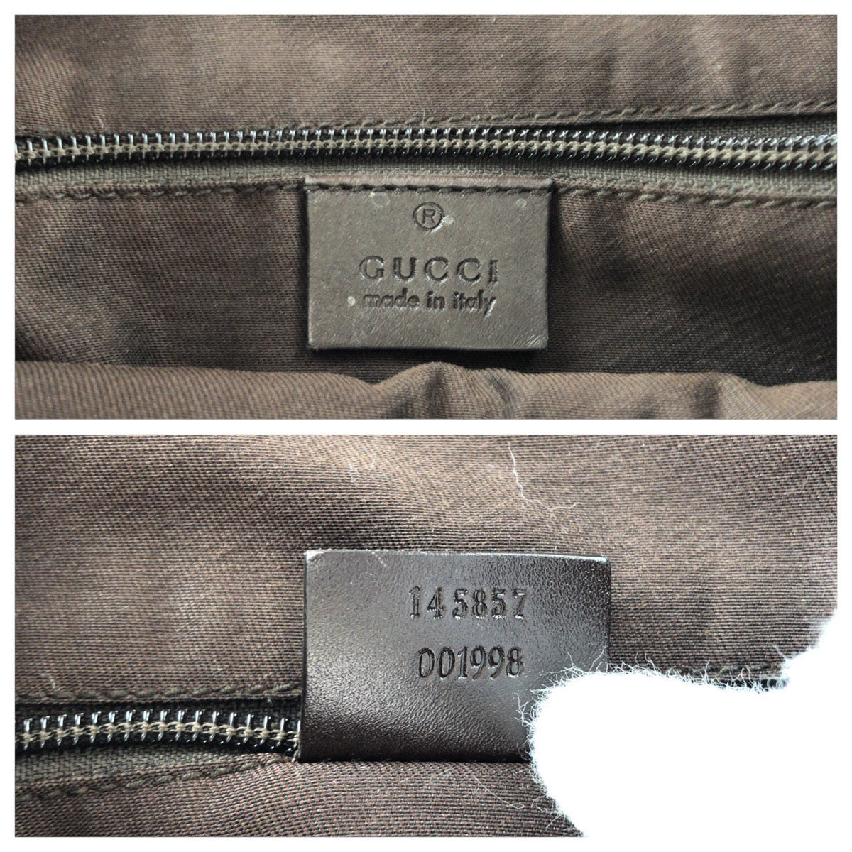14251
GUCCI グッチ ブラウン ベージュ シルバー金具 GGキャンバス / レザー 145857 ショルダーバッグ ポシェット  レディース
