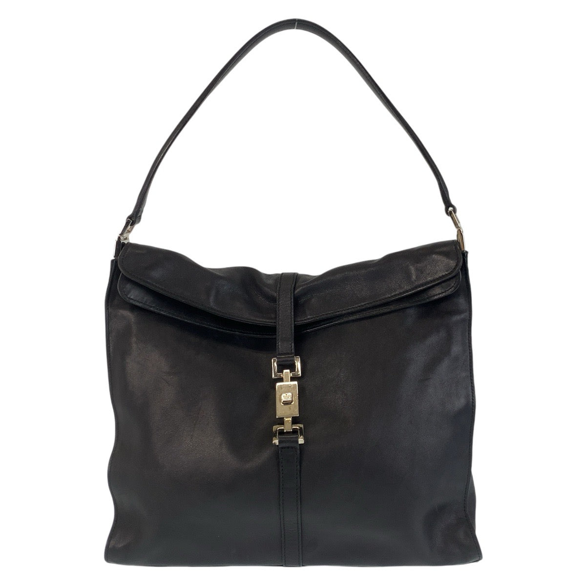 14252
GUCCI グッチ ジャッキー ブラック 黒 シルバー金具 レザー 001 3355 ショルダーバッグ  レディース
