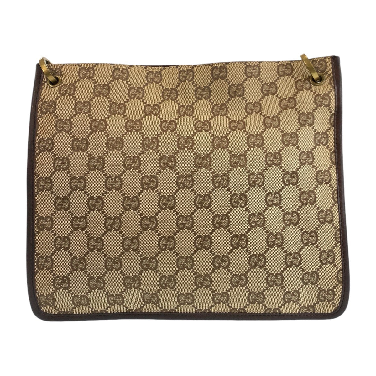 14255
GUCCI グッチ ブラウン ベージュ ゴールド金具 GGキャンバス / レザー 91762 斜め掛け ショルダーバッグ メッセンジャーバッグ  レディース