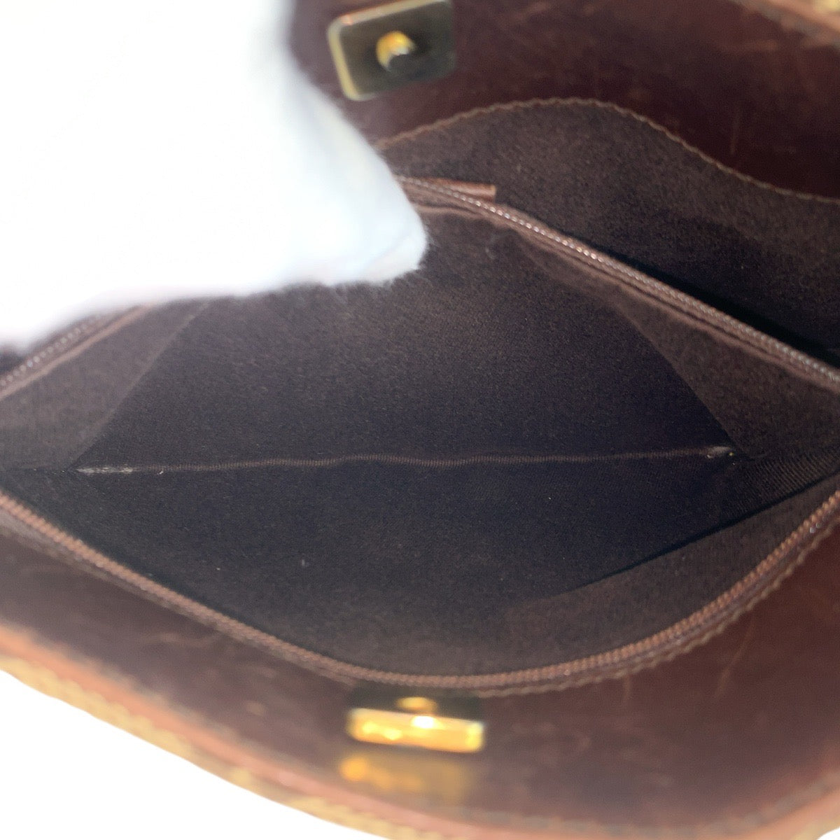 14255
GUCCI グッチ ブラウン ベージュ ゴールド金具 GGキャンバス / レザー 91762 斜め掛け ショルダーバッグ メッセンジャーバッグ  レディース