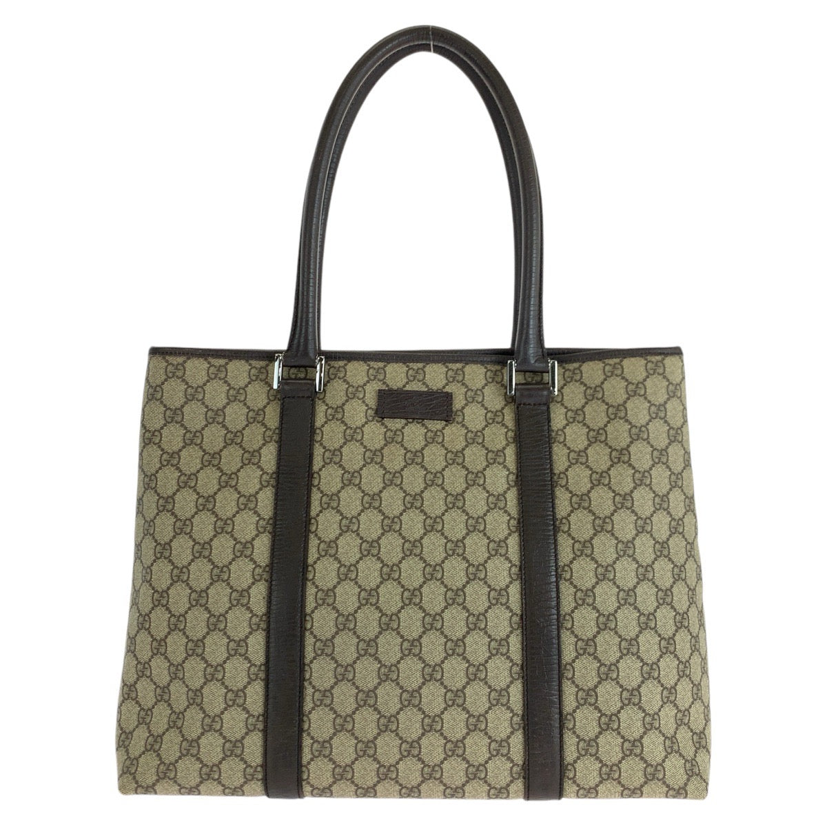 GUCCI グッチ ブラウン シルバー金具 GGスプリームキャンバス / レザー 114288 トートバッグ ショルダーバッグ 男女兼用 A4収納  レディース