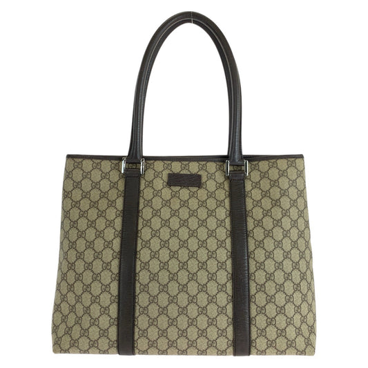 GUCCI グッチ ブラウン シルバー金具 GGスプリームキャンバス / レザー 114288 トートバッグ ショルダーバッグ 男女兼用 A4収納  レディース