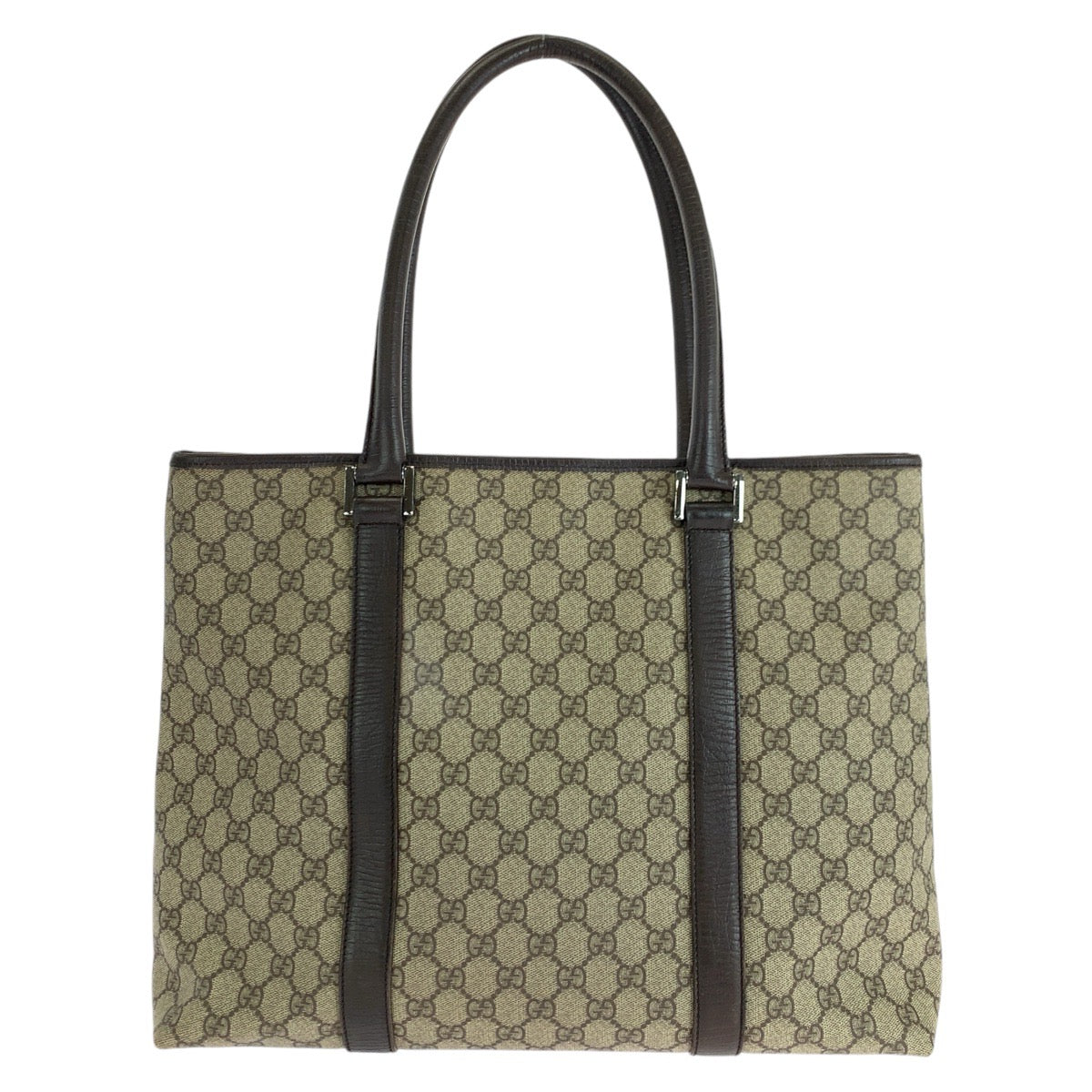 GUCCI グッチ ブラウン シルバー金具 GGスプリームキャンバス / レザー 114288 トートバッグ ショルダーバッグ 男女兼用 A4収納  レディース