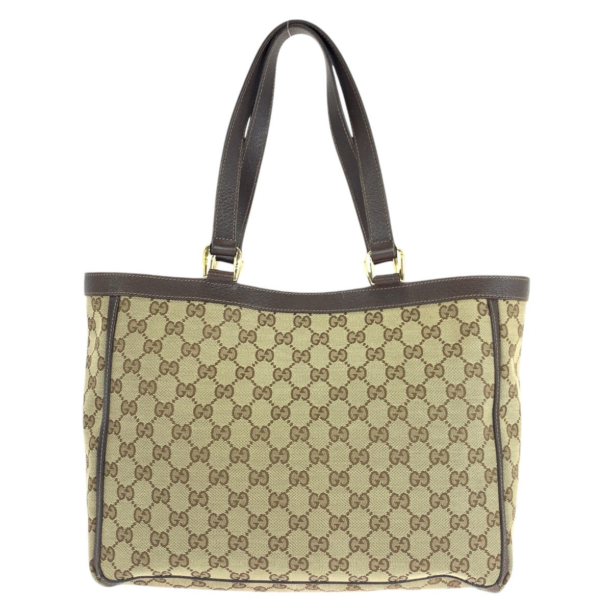 14257
GUCCI グッチ アビー ブラウン ベージュ ゴールド金具 GGキャンバス / レザー 146247 トートバッグ ショルダーバッグ  レディース