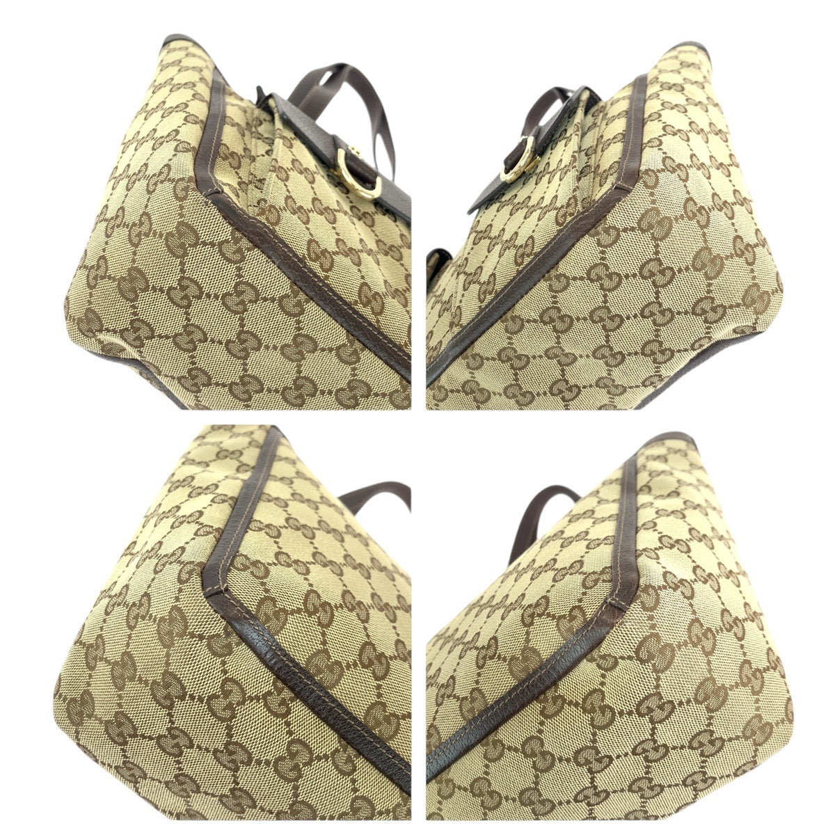 14257
GUCCI グッチ アビー ブラウン ベージュ ゴールド金具 GGキャンバス / レザー 146247 トートバッグ ショルダーバッグ  レディース
