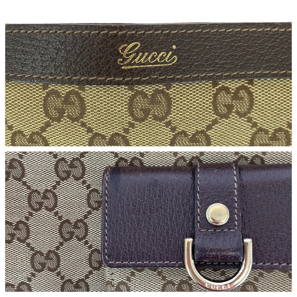 14257
GUCCI グッチ アビー ブラウン ベージュ ゴールド金具 GGキャンバス / レザー 146247 トートバッグ ショルダーバッグ  レディース