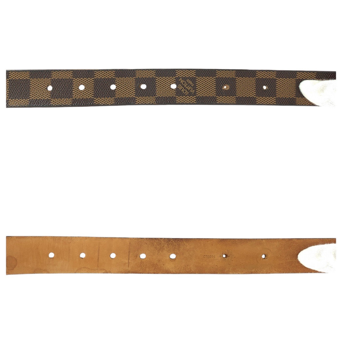 13824
LOUIS VUITTON ルイヴィトン ダミエ サンチュール キャレ 90cm/36インチ ブラウン シルバー金具 PVC / レザー M6803 ベルト  メンズ
