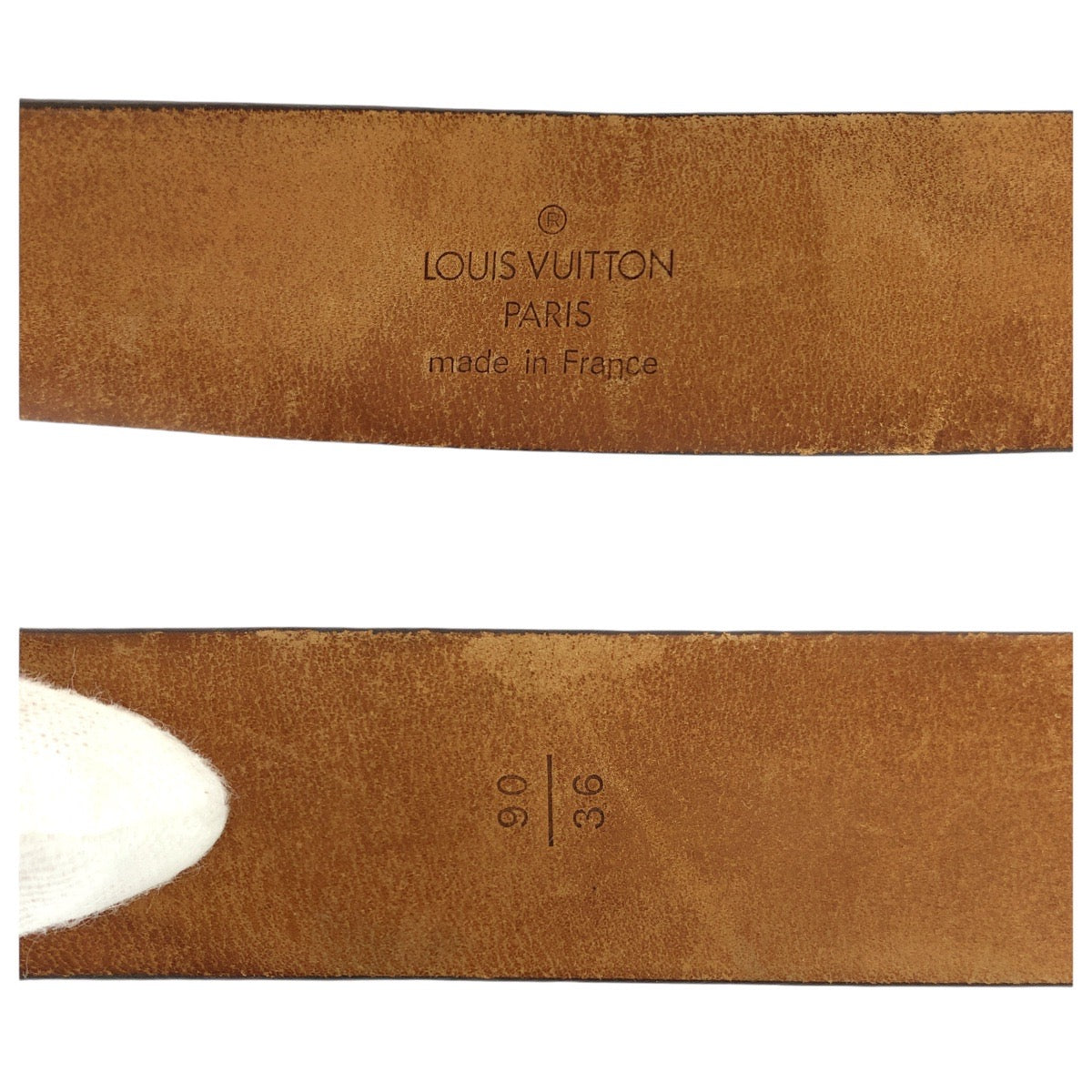 13824
LOUIS VUITTON ルイヴィトン ダミエ サンチュール キャレ 90cm/36インチ ブラウン シルバー金具 PVC / レザー M6803 ベルト  メンズ