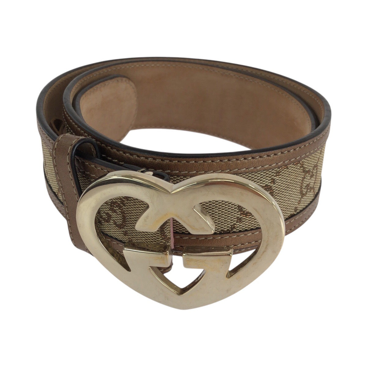 13826
GUCCI グッチ ハートロッキング 80cm/32インチ ブラウン ゴールド金具 GGキャンバス / レザー 245856 479610 80 32 ベルト 男女兼用  レディース