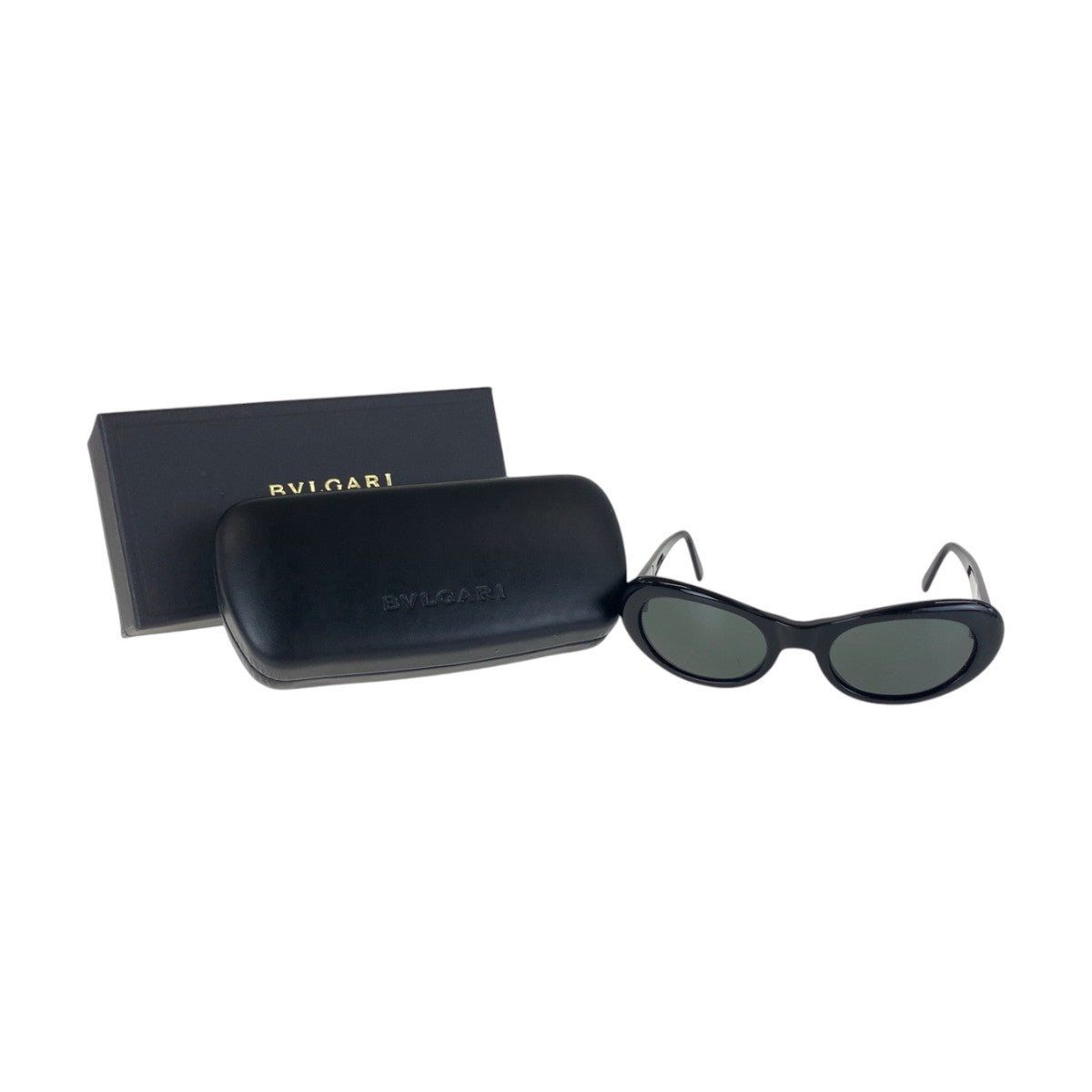14259
BVLGARI ブルガリ ビーゼロ ブラック シルバー金具 プラスチック 804 501 140 サングラス 男女兼用 オーバル  レディース ABP5