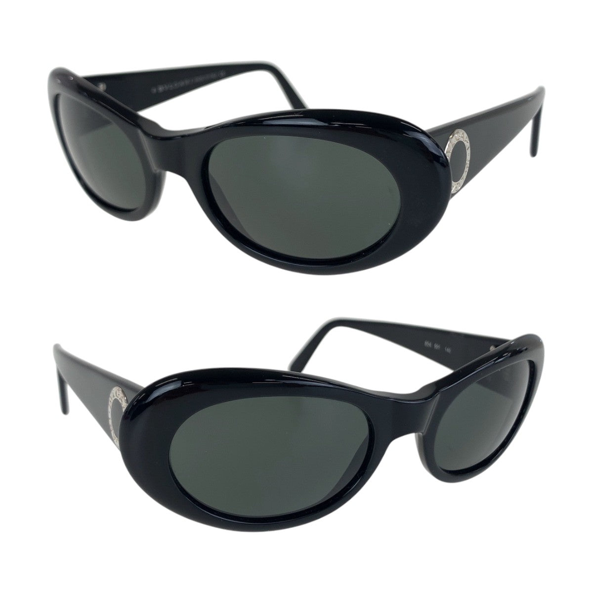 14259
BVLGARI ブルガリ ビーゼロ ブラック シルバー金具 プラスチック 804 501 140 サングラス 男女兼用 オーバル  レディース ABP5