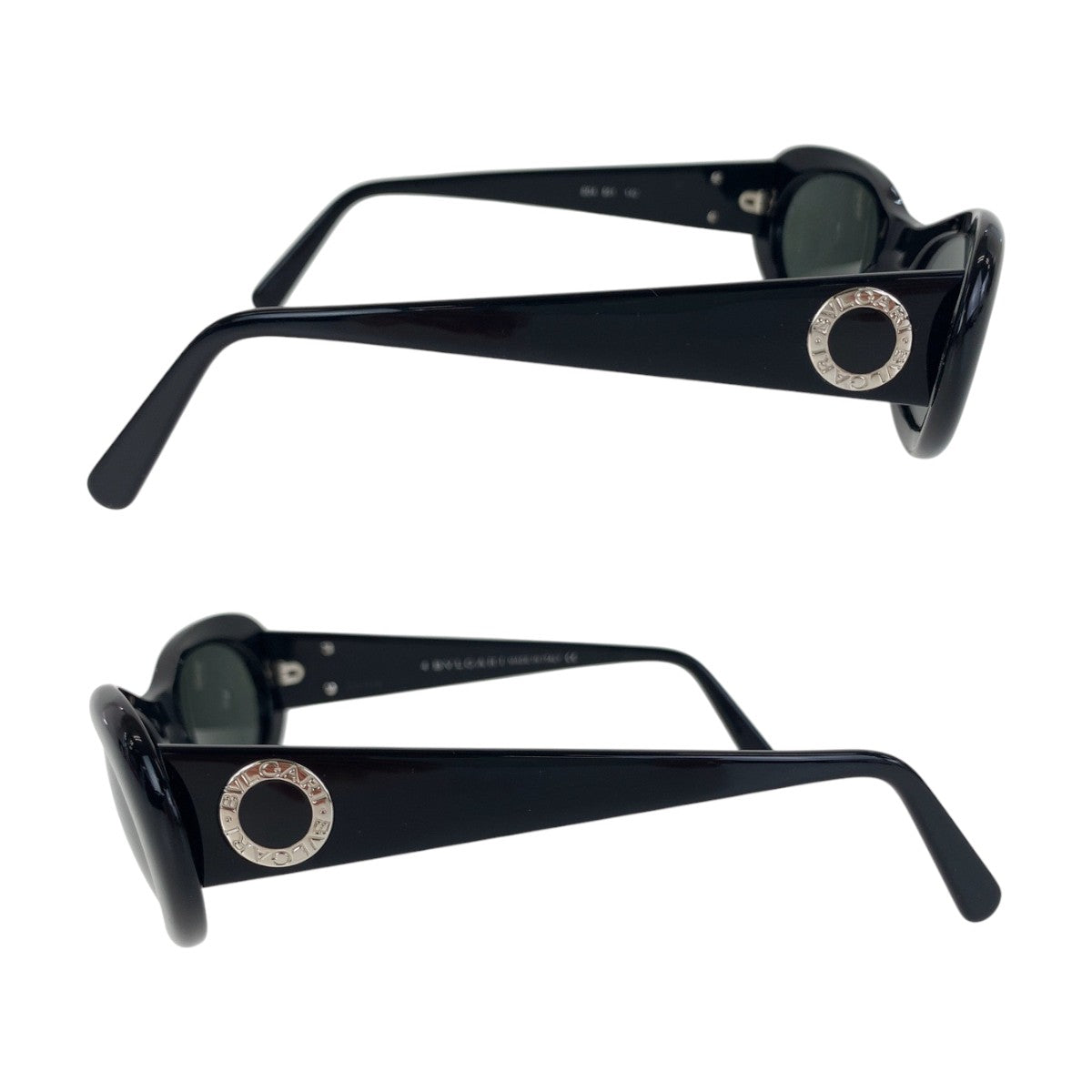 14259
BVLGARI ブルガリ ビーゼロ ブラック シルバー金具 プラスチック 804 501 140 サングラス 男女兼用 オーバル  レディース ABP5