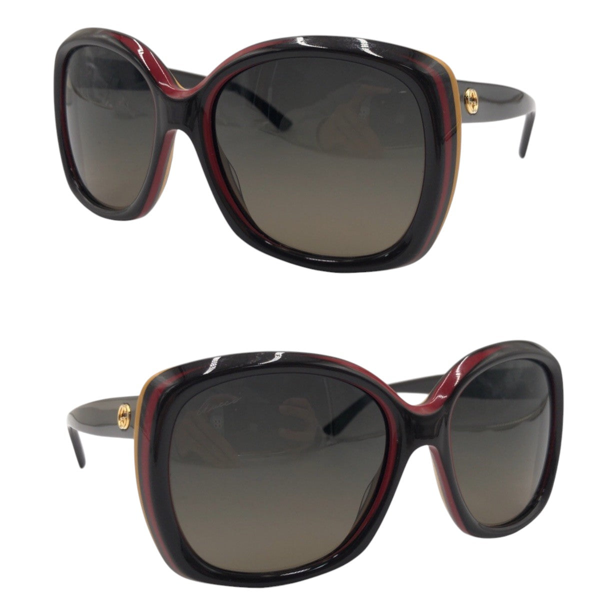GUCCI グッチ GGロゴ ブラウン レッド オレンジ プラスチック GG3612/S 7EHR4 57◻︎18 135 サングラス バタフライ  レディース