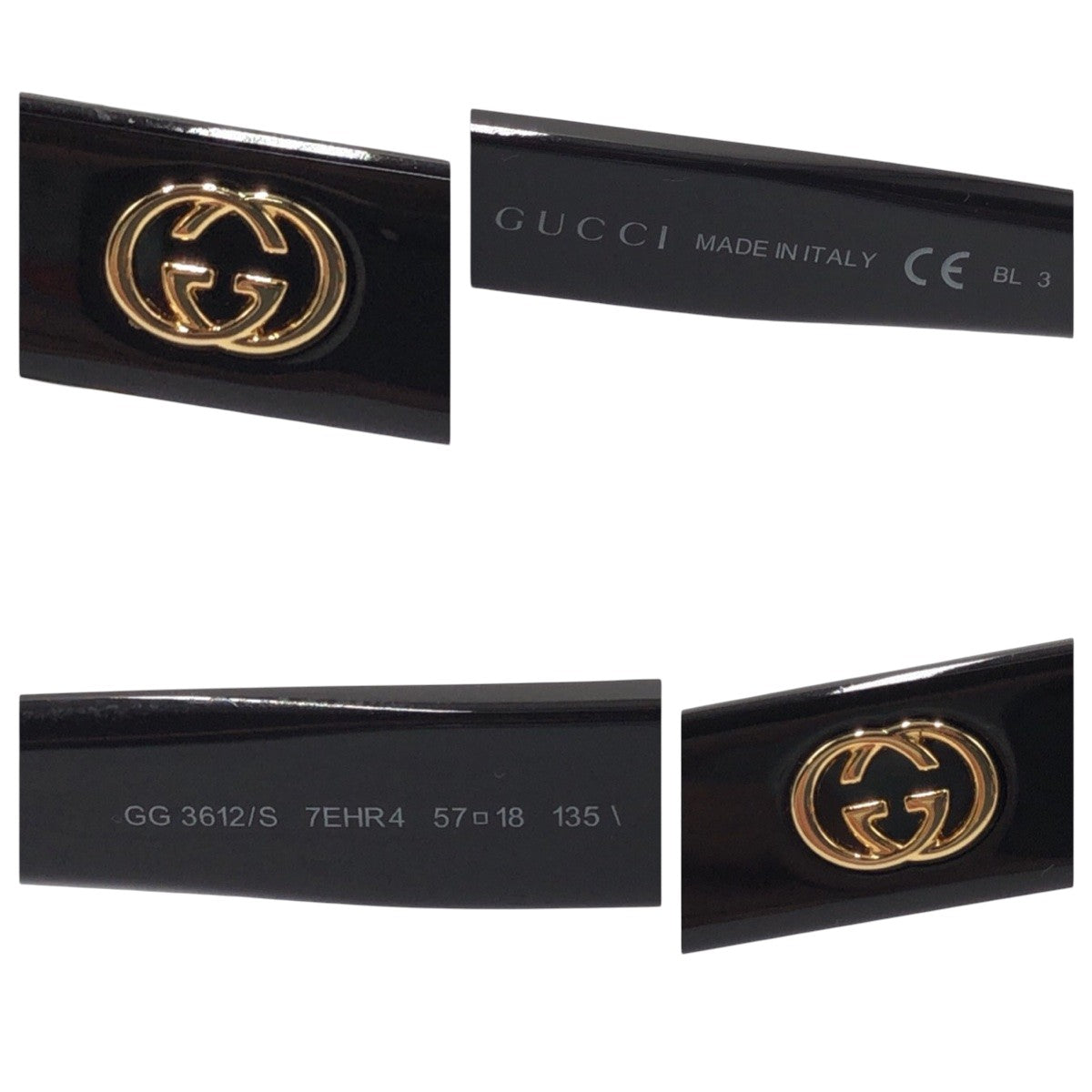 GUCCI グッチ GGロゴ ブラウン レッド オレンジ プラスチック GG3612/S 7EHR4 57◻︎18 135 サングラス バタフライ  レディース