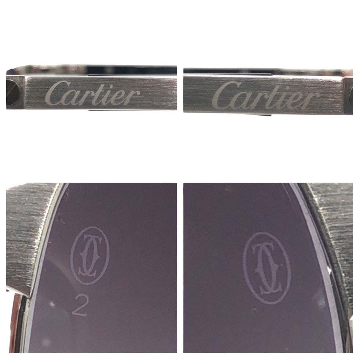 CARTIER カルティエ サントス シルバー ブラック 黒 プラスチック 男女兼用 スクエア メンズ A42