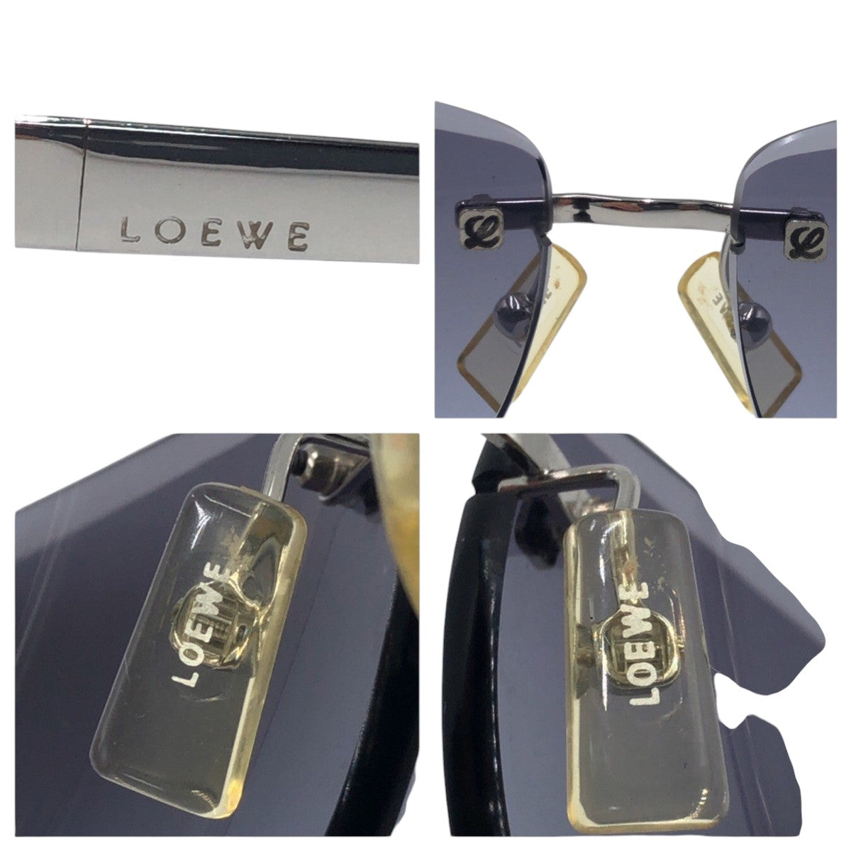 14262
LOEWE ロエベ ブルー シルバー メタル SLW 067 COL.579 サングラス 男女兼用 スクエア  レディース