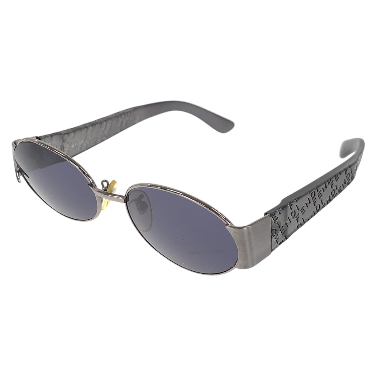 14263
FENDI フェンディ ブラック 黒 クリア シルバー金具 プラスチック / メタル MOD.SL7179 52 COL.614 サングラス 男女兼用 ラウンド  メンズ AB11