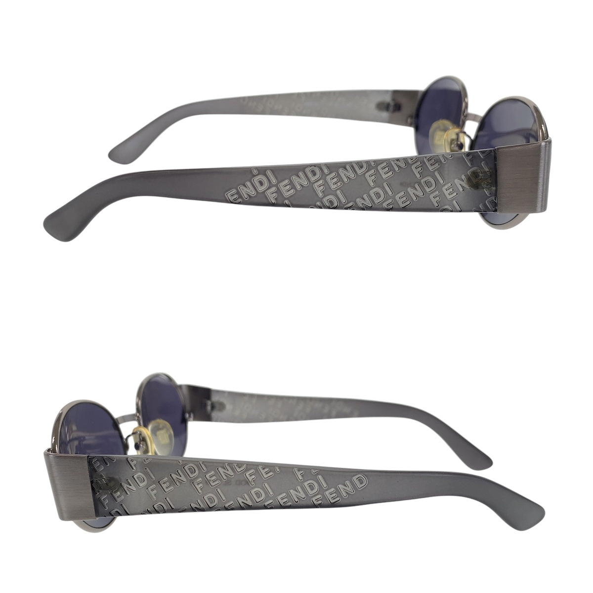 14263
FENDI フェンディ ブラック 黒 クリア シルバー金具 プラスチック / メタル MOD.SL7179 52 COL.614 サングラス 男女兼用 ラウンド  メンズ AB11